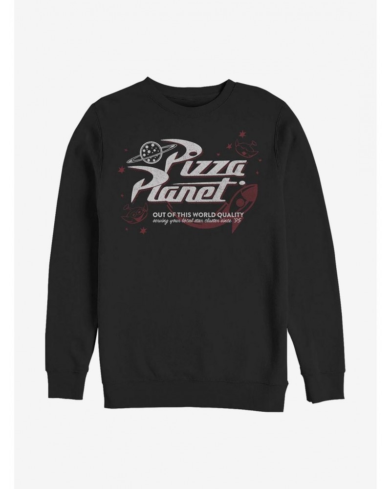 Disney Pixar Toy Story Retro Pizza Planet Crew Sweatshirt $13.28 Sweatshirts