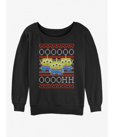 Disney Pixar Toy Story Ooh Aliens Ugly Christmas Girls Slouchy Sweatshirt $12.99 Sweatshirts