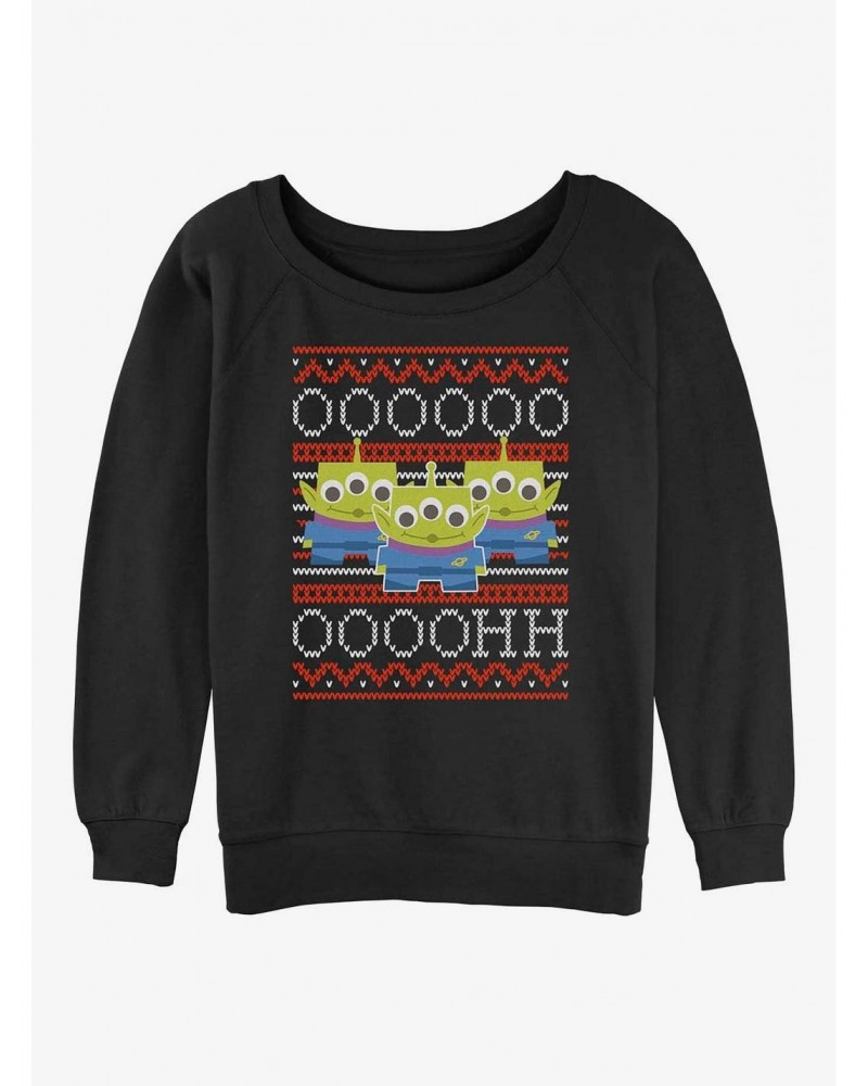 Disney Pixar Toy Story Ooh Aliens Ugly Christmas Girls Slouchy Sweatshirt $12.99 Sweatshirts