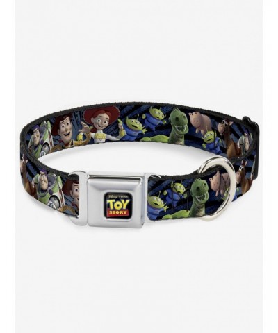 Disney Pixar Toy Story Characters Running 2 Denim Rays Seatbelt Buckle Dog Collar $10.71 Pet Collars