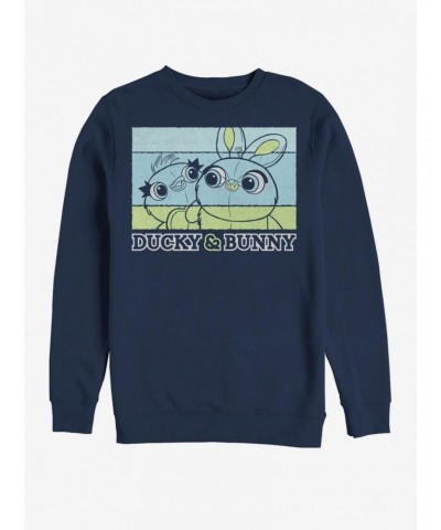 Disney Pixar Toy Story 4 Ducky And Bunny Navy Blue Sweatshirt $10.63 Sweatshirts