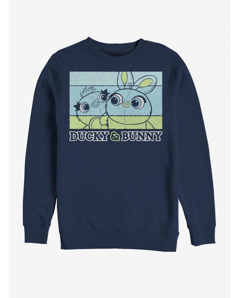 Disney Pixar Toy Story 4 Ducky And Bunny Navy Blue Sweatshirt $10.63 Sweatshirts