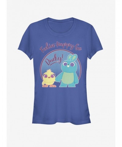 Disney Pixar Toy Story 4 Ducky Bunny Pastel Girls Royal Blue T-Shirt $6.63 T-Shirts