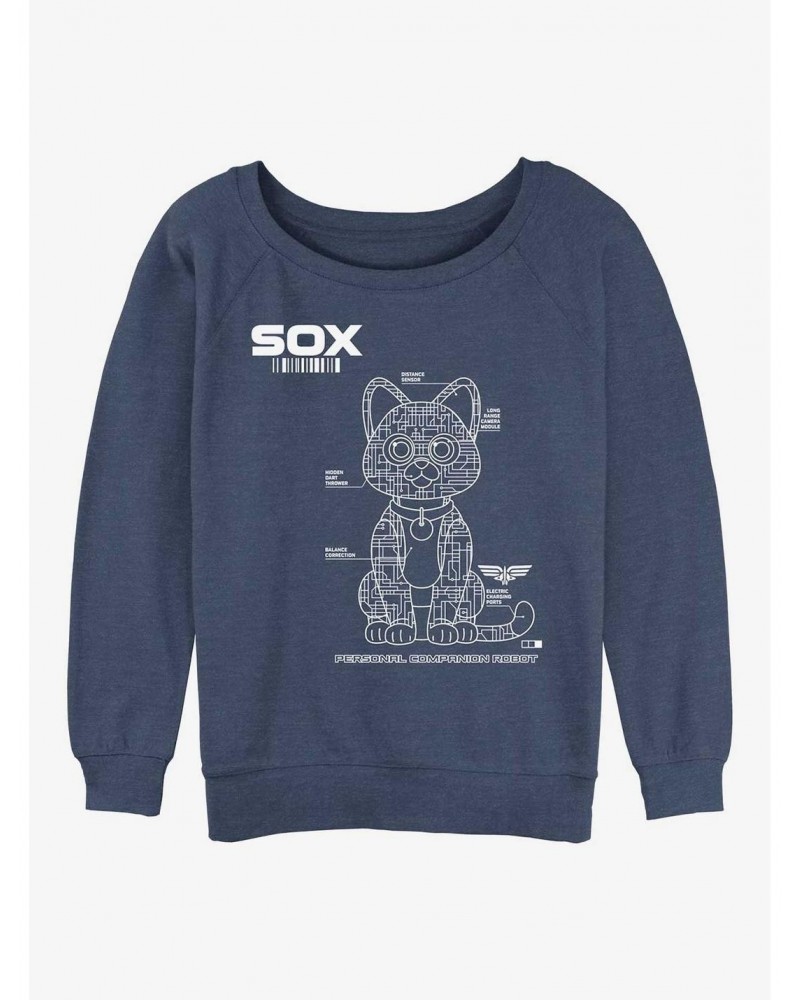 Disney Pixar Lightyear Sox Tech Girls Slouchy Sweatshirt $8.86 Sweatshirts