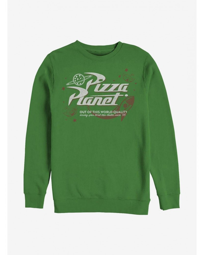 Disney Pixar Toy Story Retro Pizza Planet Crew Sweatshirt $9.45 Sweatshirts