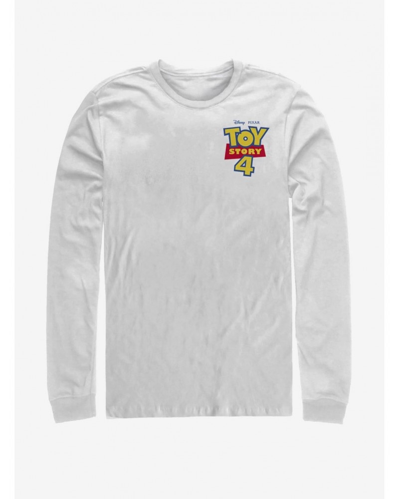 Disney Pixar Toy Story 4 Chest Color Logo White Long-Sleeve T-Shirt $11.84 T-Shirts