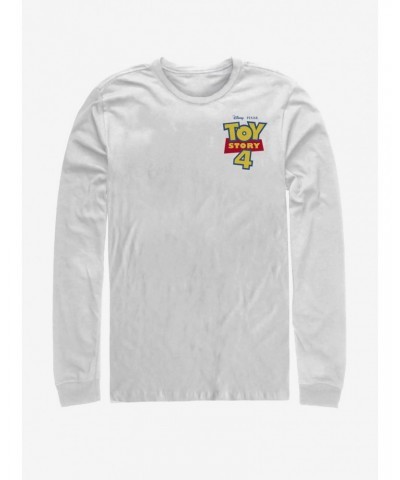 Disney Pixar Toy Story 4 Chest Color Logo White Long-Sleeve T-Shirt $11.84 T-Shirts