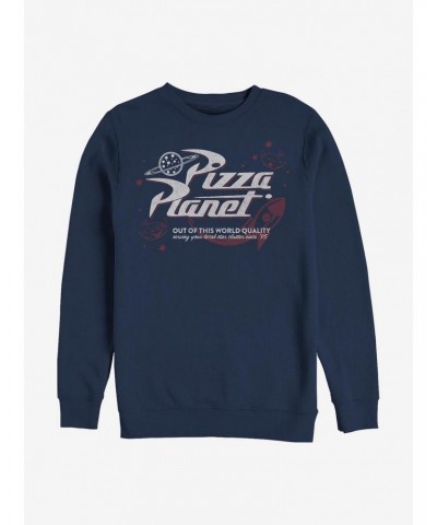 Disney Pixar Toy Story Retro Pizza Planet Crew Sweatshirt $10.63 Sweatshirts