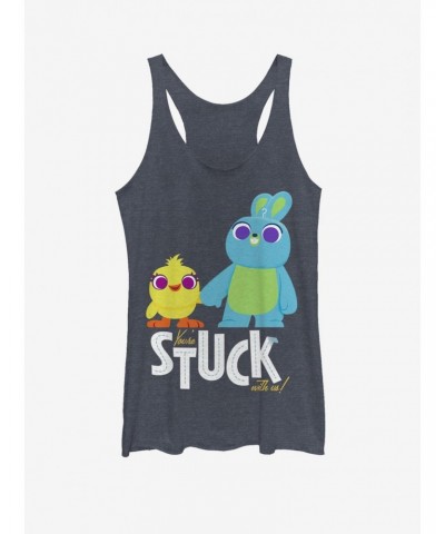 Disney Pixar Toy Story 4 Stuck With Us Girls Navy Blue Heathered Tank Top $6.84 Tops