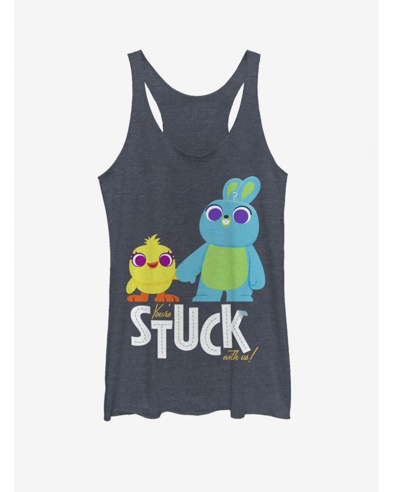 Disney Pixar Toy Story 4 Stuck With Us Girls Navy Blue Heathered Tank Top $6.84 Tops