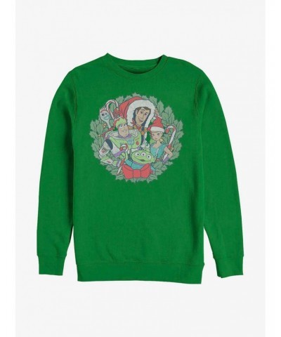 Disney Pixar Toy Story 4 Toys In Wreath Crew Sweatshirt $10.33 Sweatshirts