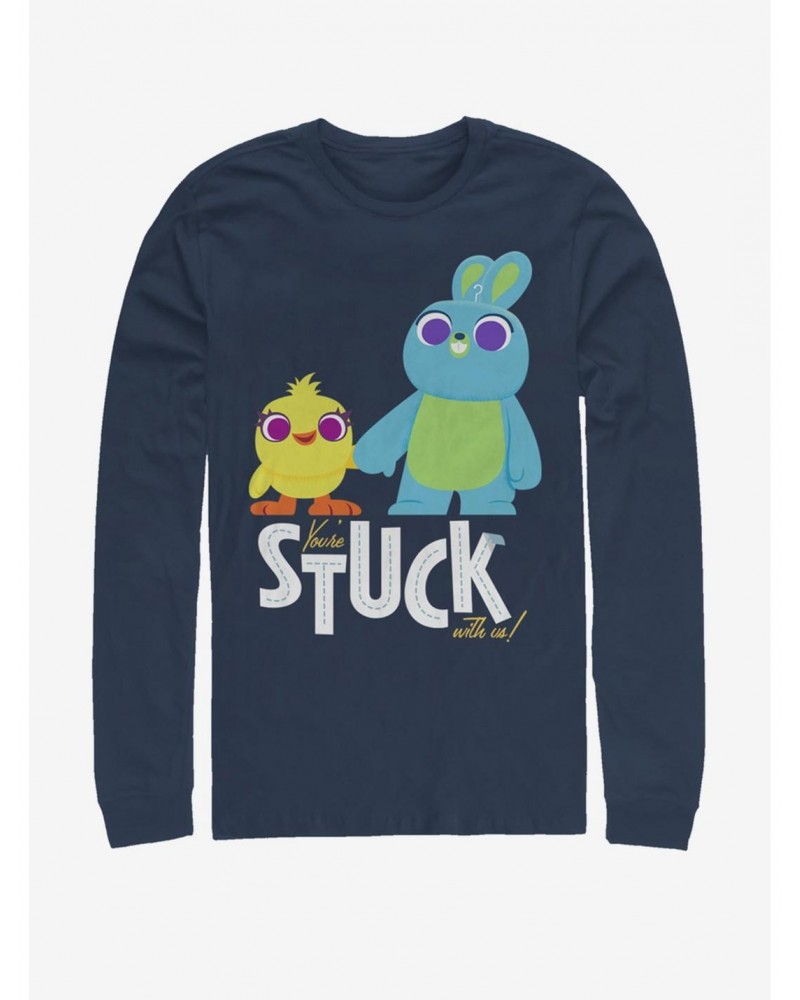 Disney Pixar Toy Story 4 Stuck With Us Navy Blue Long-Sleeve T-Shirt $9.74 T-Shirts