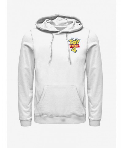 Disney Pixar Toy Story 4 Chest Color Logo White Hoodie $17.24 Hoodies