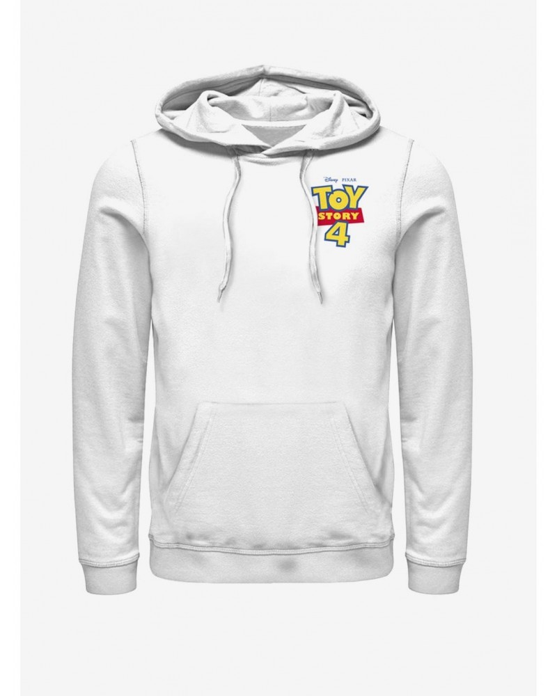 Disney Pixar Toy Story 4 Chest Color Logo White Hoodie $17.24 Hoodies