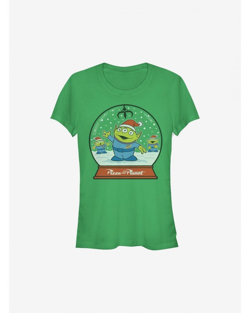 Disney Pixar Toy Story Alien Snow Globe Holiday Girls T-Shirt $5.66 T-Shirts