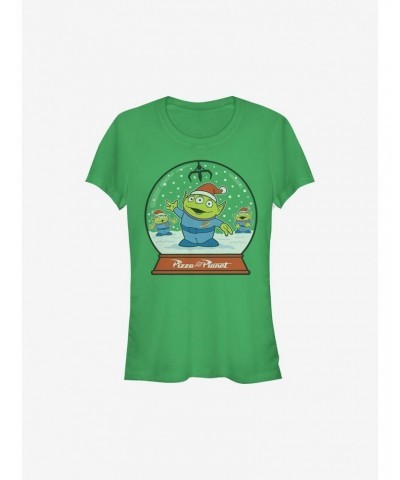 Disney Pixar Toy Story Alien Snow Globe Holiday Girls T-Shirt $5.66 T-Shirts