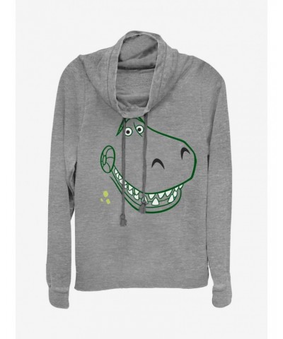 Disney Pixar Toy Story Rex Big Face Cowl Neck Long-Sleeve Girls Top $12.21 Tops