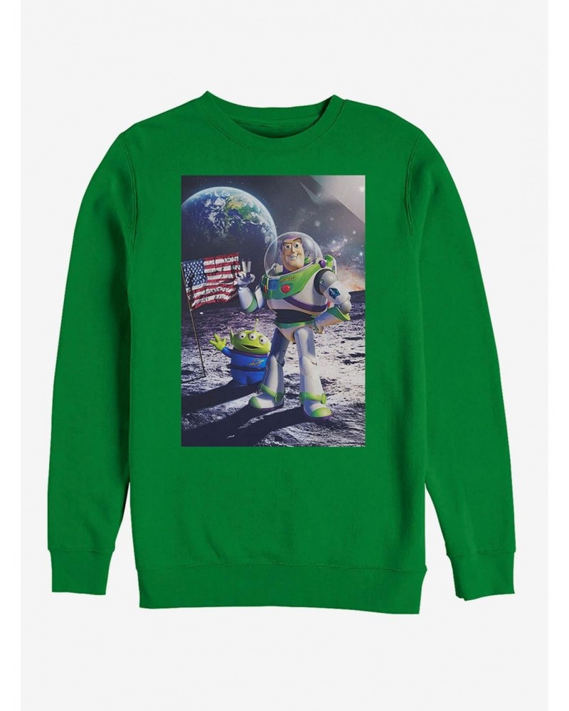 Disney Pixar Toy Story Buzz Lightyear Moon Landing Sweatshirt $11.81 Sweatshirts