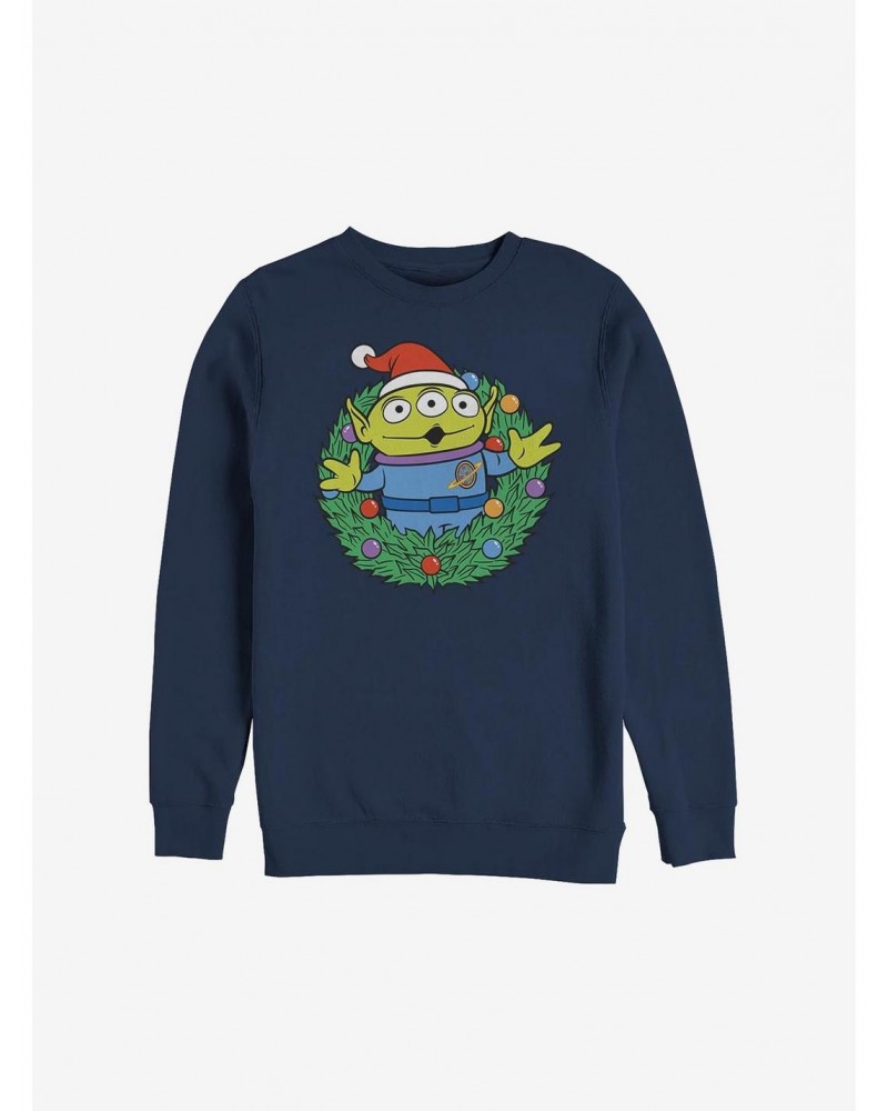 Disney Pixar Toy Story Alien Wreath Holiday Sweatshirt $10.33 Sweatshirts