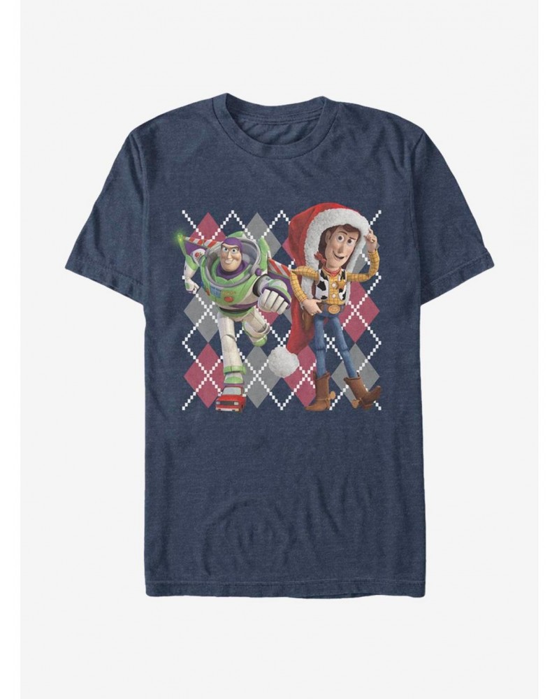 Disney Pixar Toy Story Argyle Christmas T-Shirt $6.83 T-Shirts