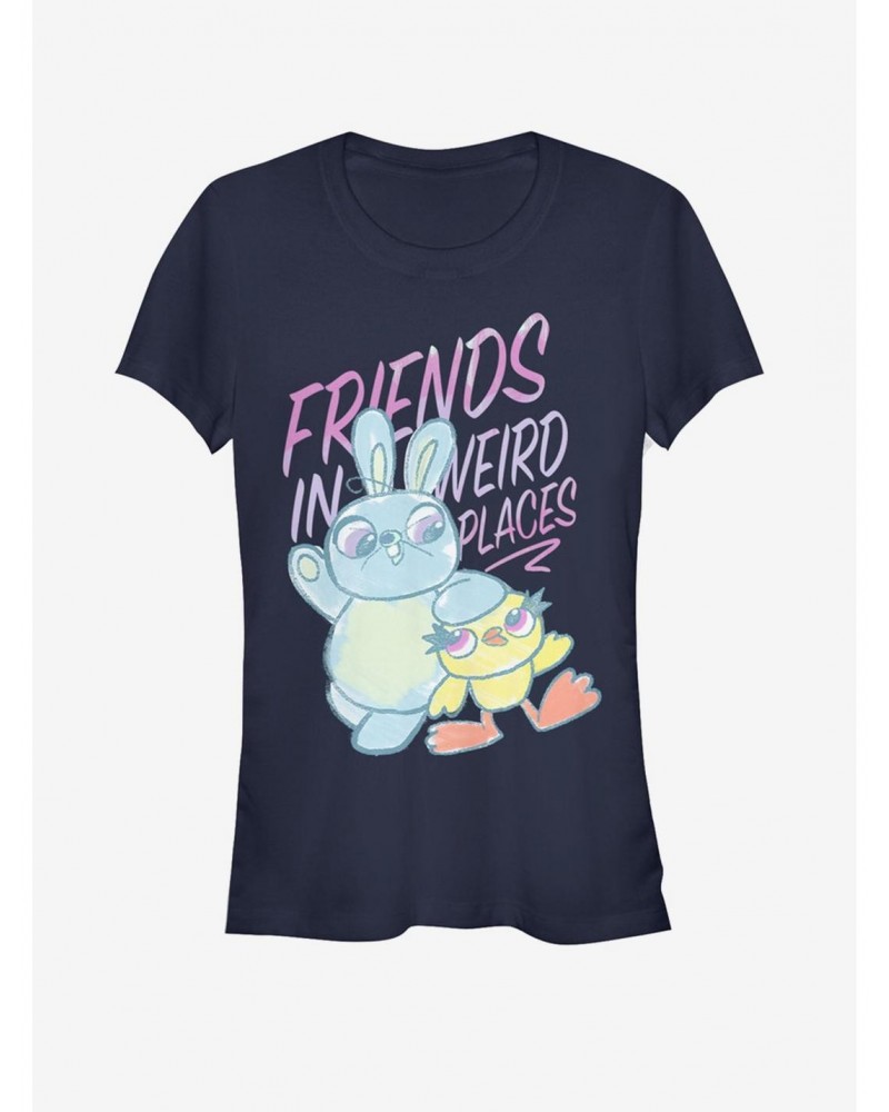 Disney Pixar Toy Story 4 Friends Sketch Girls Navy Blue T-Shirt $5.66 T-Shirts