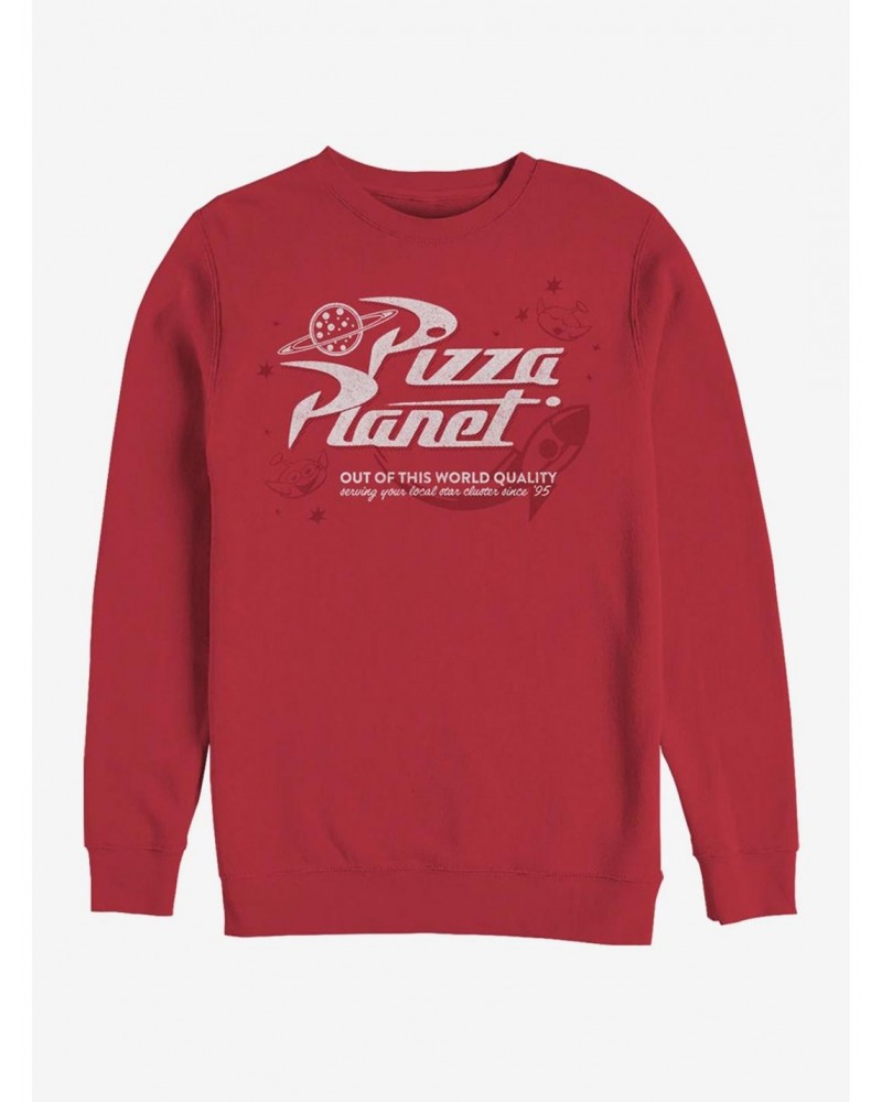 Disney Pixar Toy Story Retro Pizza Planet Crew Sweatshirt $8.86 Sweatshirts