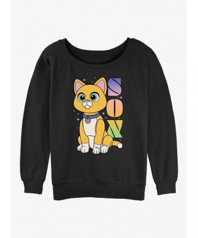 Disney Pixar Lightyear Sox Robot Cat Girls Slouchy Sweatshirt $10.92 Sweatshirts