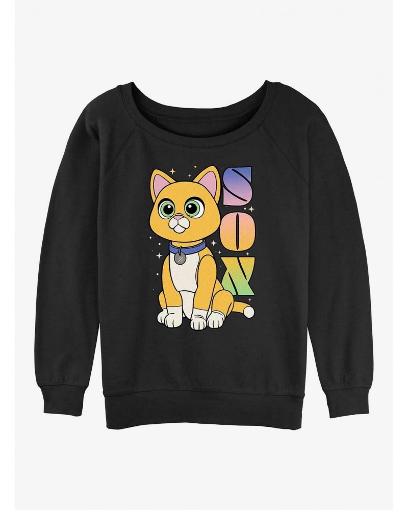 Disney Pixar Lightyear Sox Robot Cat Girls Slouchy Sweatshirt $10.92 Sweatshirts