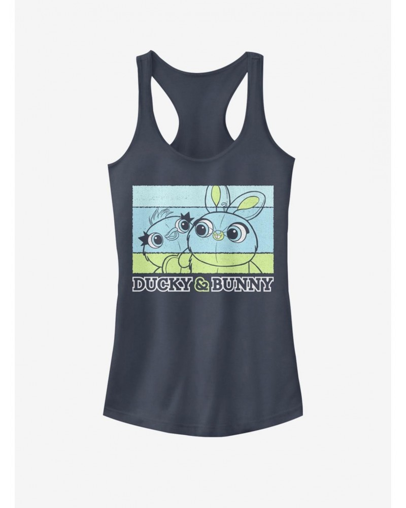 Disney Pixar Toy Story 4 Ducky And Bunny Girls Indigo Tank Top $8.96 Tops