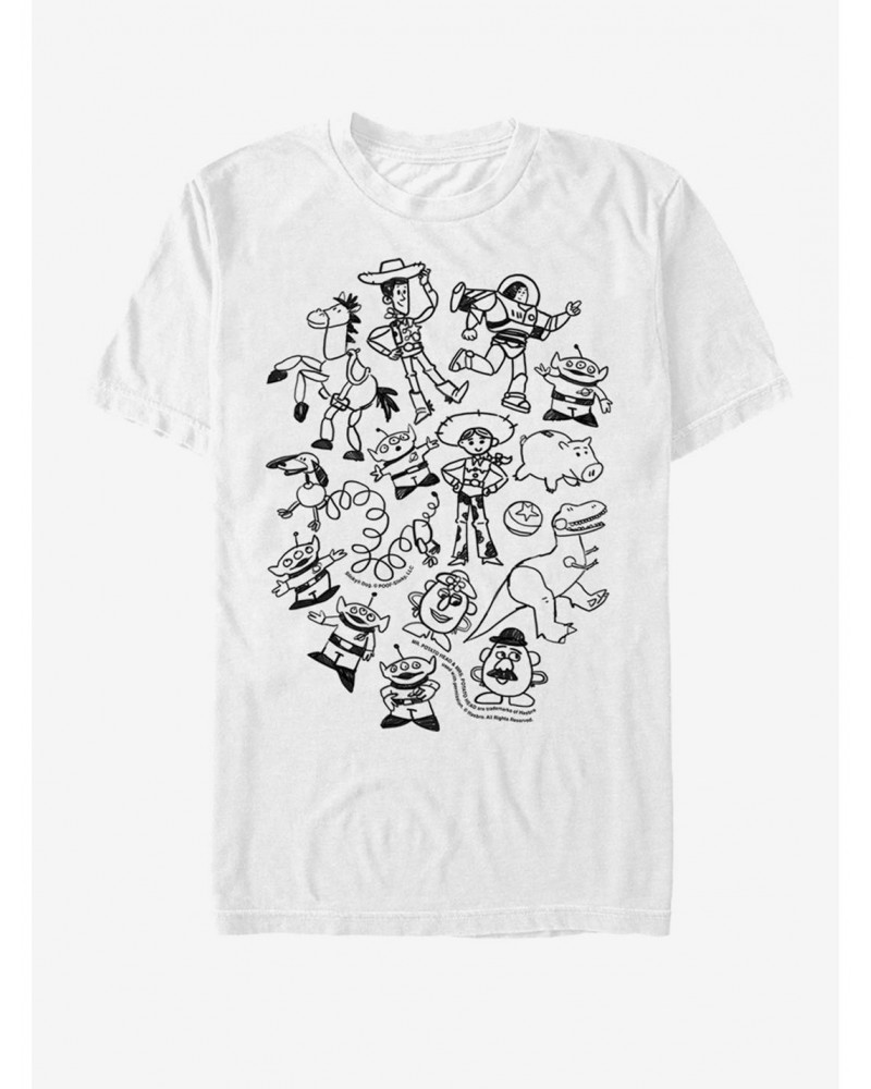 Disney Pixar Toy Story Group Doodle T-Shirt $6.15 T-Shirts