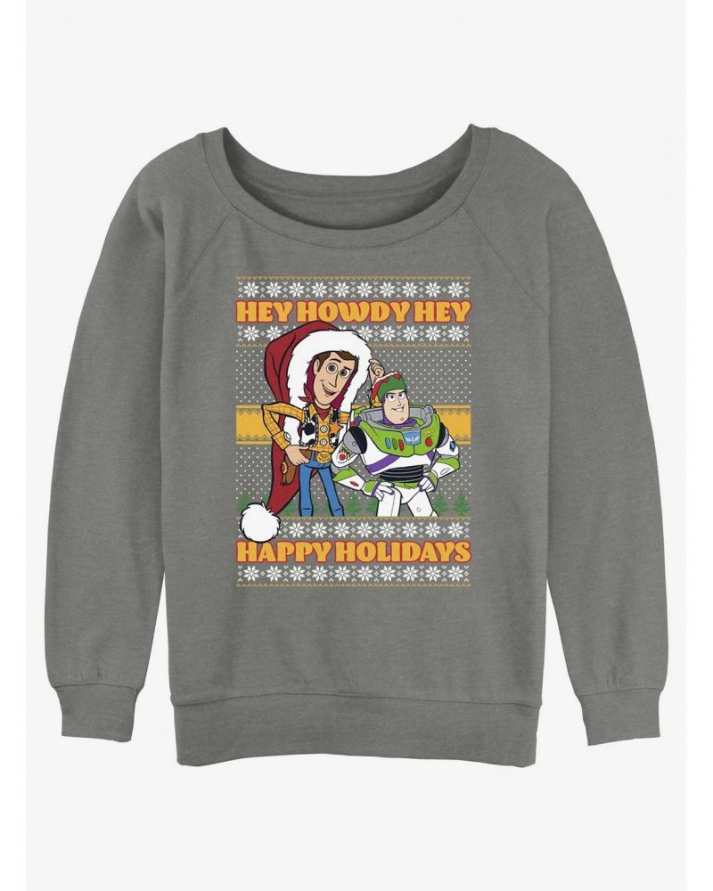 Disney Pixar Toy Story Howdy Ugly Christmas Girls Slouchy Sweatshirt $12.40 Sweatshirts