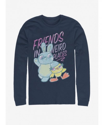 Disney Pixar Toy Story 4 Friends Sketch Navy Blue Long-Sleeve T-Shirt $9.48 T-Shirts