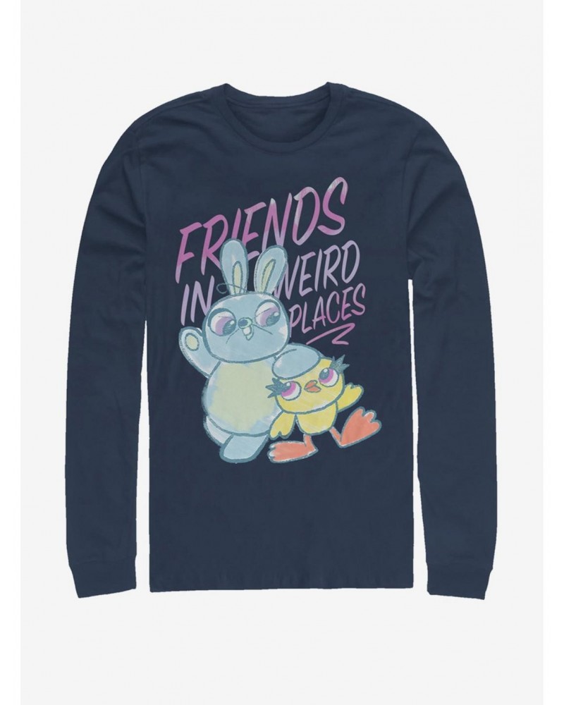 Disney Pixar Toy Story 4 Friends Sketch Navy Blue Long-Sleeve T-Shirt $9.48 T-Shirts