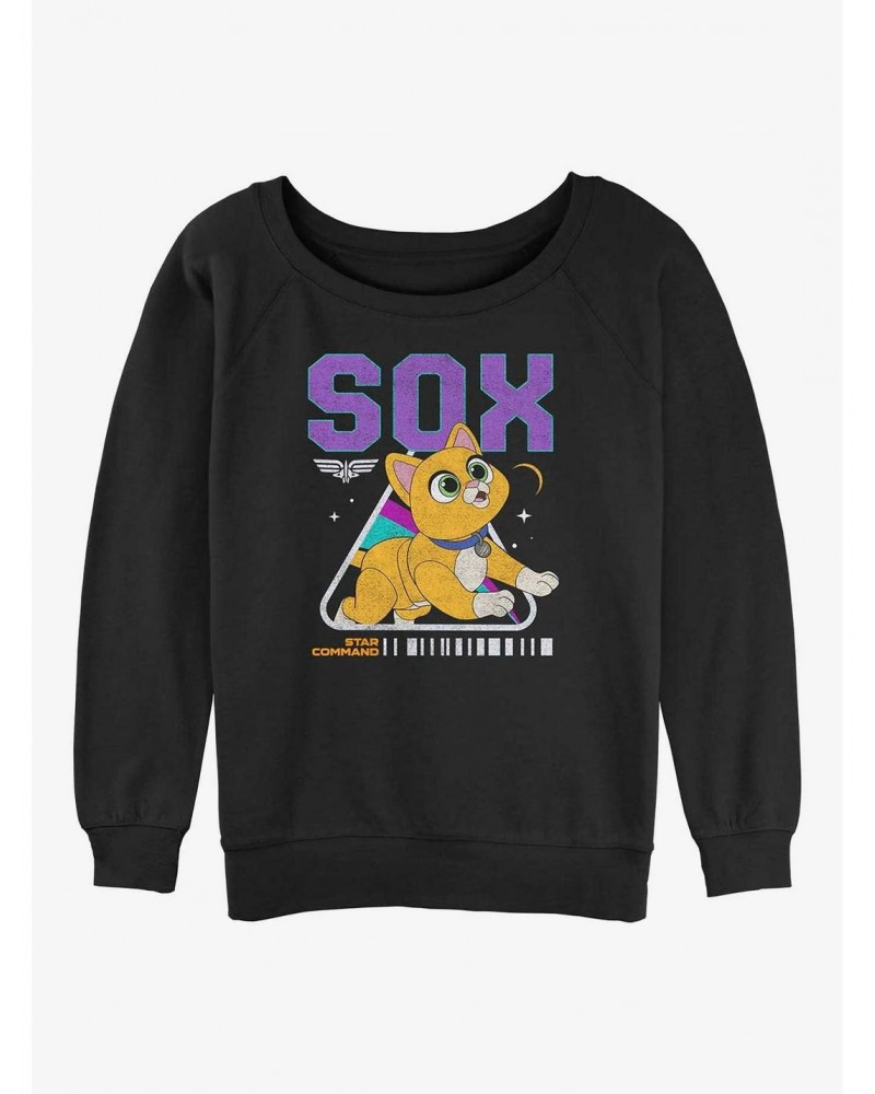 Disney Pixar Lightyear Sox Space Cat Girls Slouchy Sweatshirt $11.51 Sweatshirts