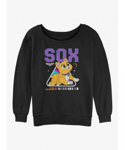 Disney Pixar Lightyear Sox Space Cat Girls Slouchy Sweatshirt $11.51 Sweatshirts